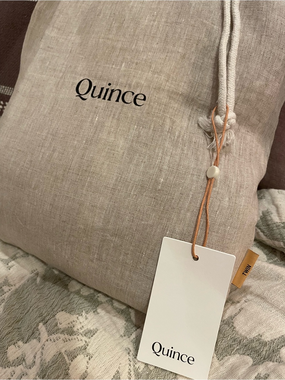 Quince NWT 100% Linen Twin Duvet Cover & Sham - Natural Chambray